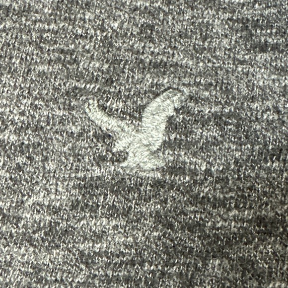 American Eagle Sweater Mens XL Gray Logo 100% Cotton Pull Over Crew Neck Preppy - Picture 4 of 8